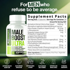 Nutrimend IQ Male Boost Ultra bottle pour highlighting daily dosage ease.