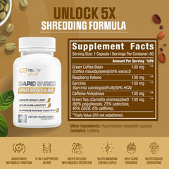 Nutrimend IQ Rapid Shred Pro Series 5X pills ready for daily energy and focus.