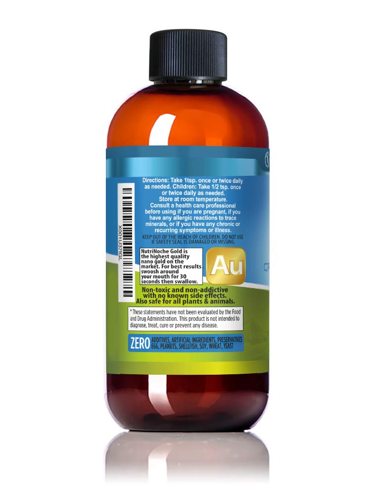 NutriNoche colloidal gold closeup reveals crystalline particles with potential bioavailability.