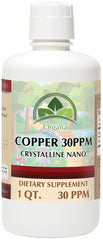 NutriNoche Organa Pure Copper bottle front view highlights a nano copper solution for daily use.