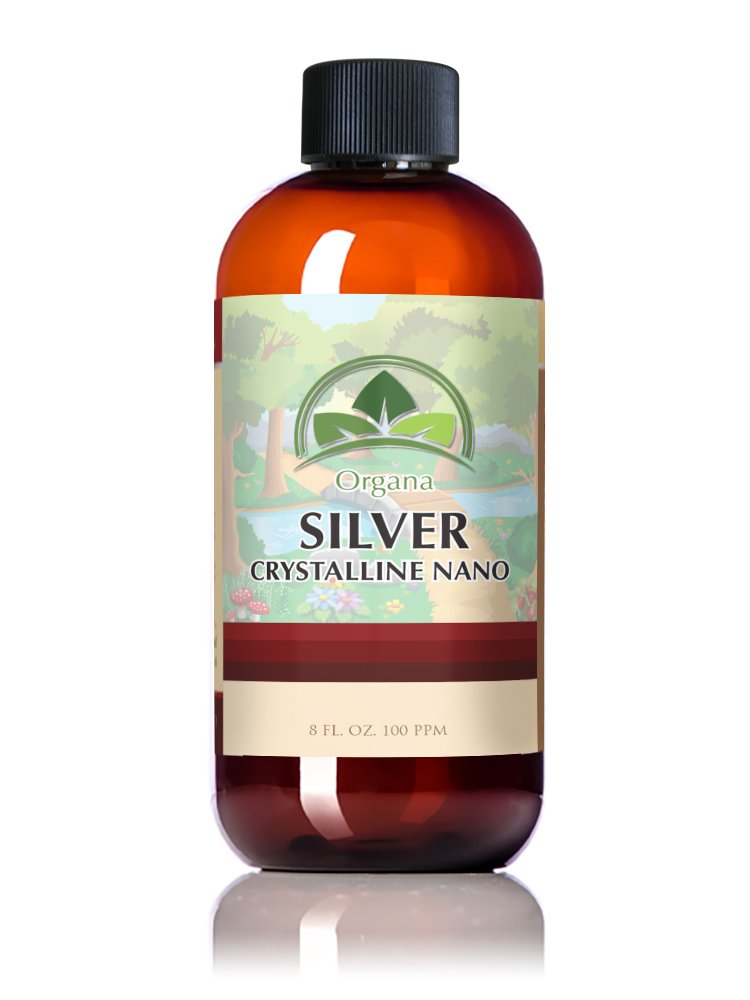 NutriNoche Organa nano colloidal silver bottle 8 oz for daily use with high bioavailability.