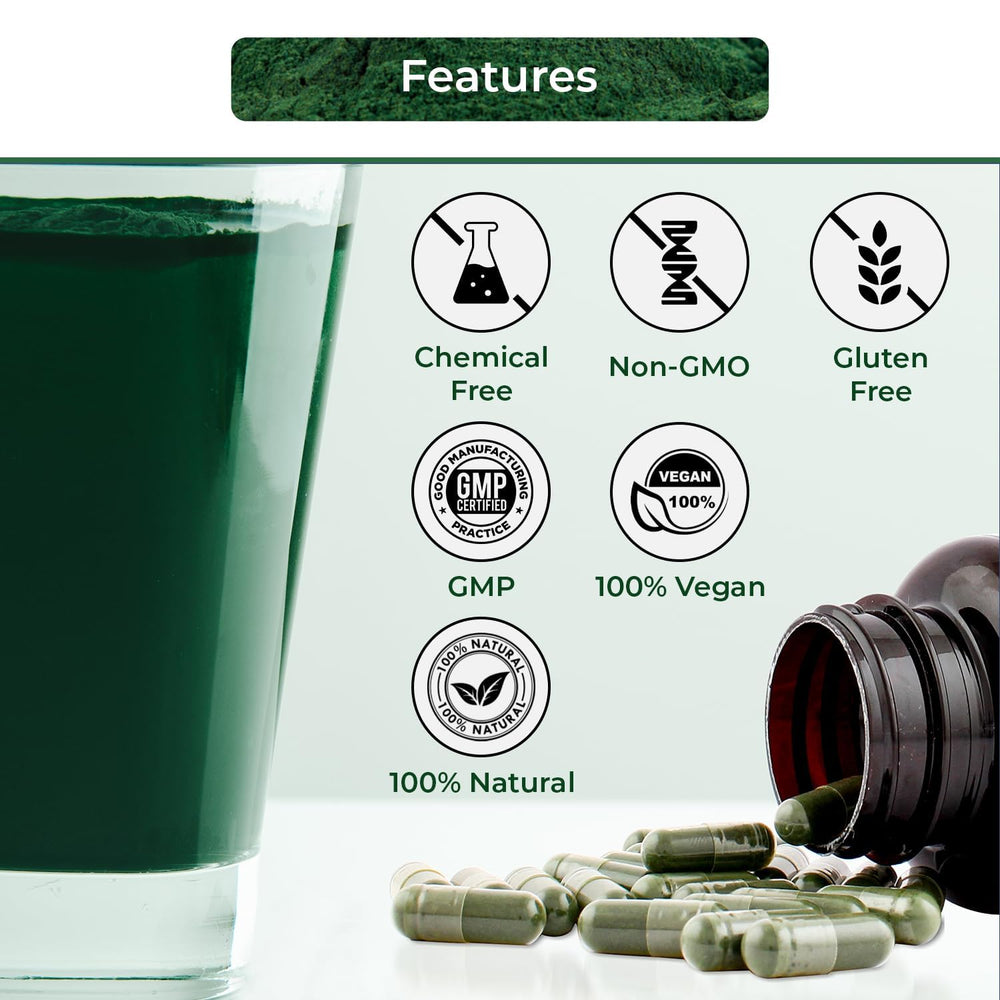 NUTRINPRO spirulina label detail highlights organic, pure formula.