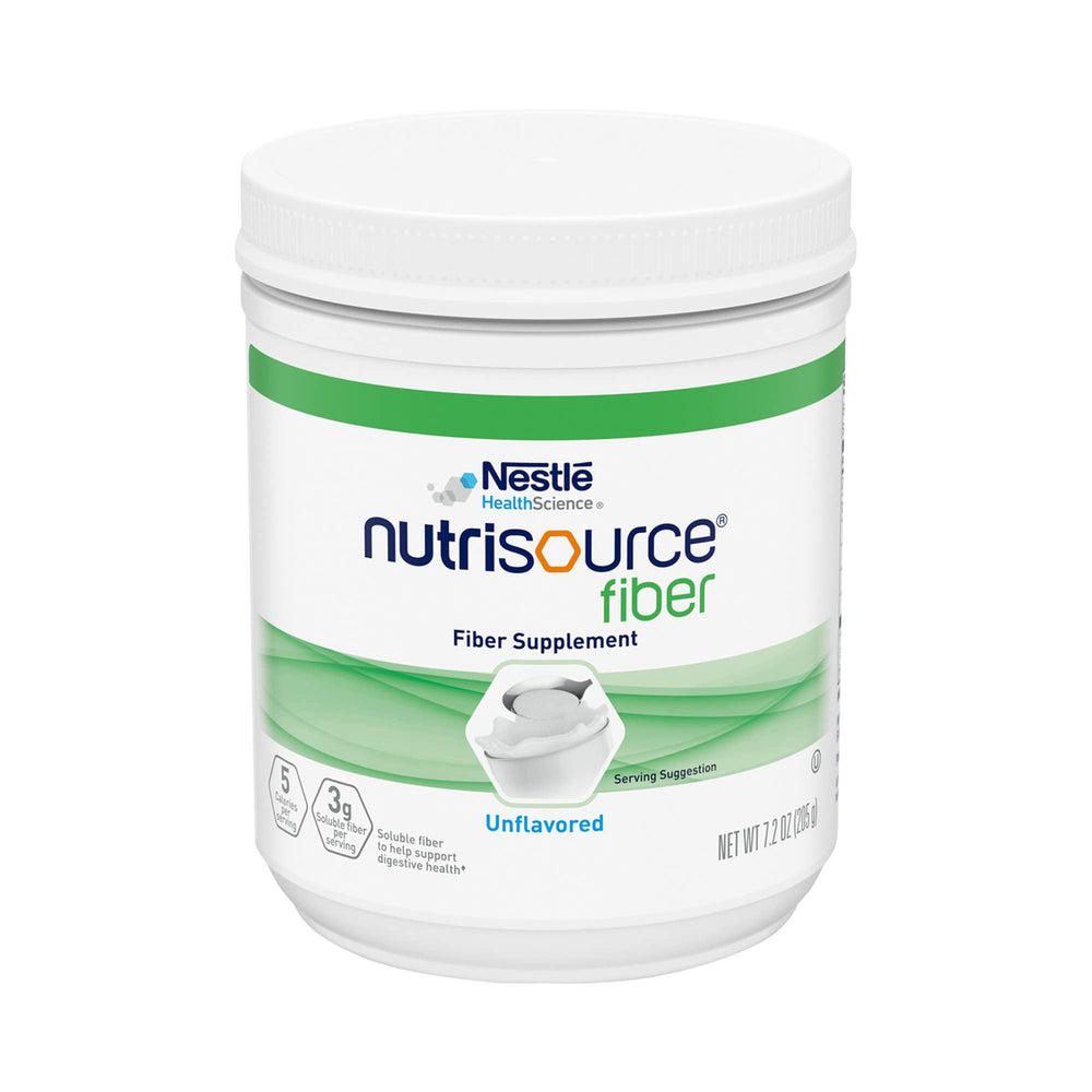 Nutrisource Fiber Powder bottle front view, convenient fiber supplement for daily use