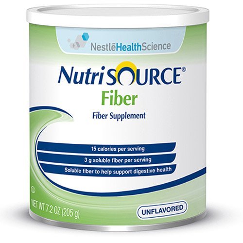Nutrisource fiber supplement powder canister blends into beverages and foods for easy daily fiber intake