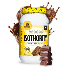 Nutrithority Isothority whey powder jar for quick post-workout recovery