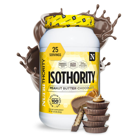 Nutrithority Isothority whey protein tub signaling clean isolate formula for lean muscle support