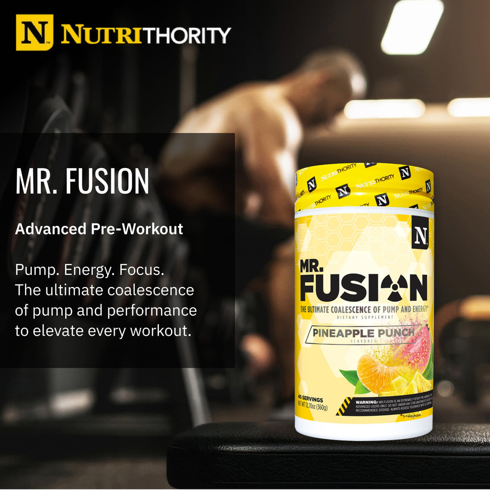Nutrithority Mr. Fusion scoop beside the bottle for quick serving.