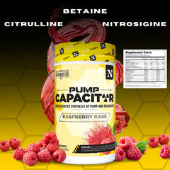 Nutrithority Pump Capacitor container front reveals 40 servings and non stimulant design
