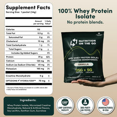 Nutrition On The Go Whey Isolate Packets gluten-free and easy digestion benefits