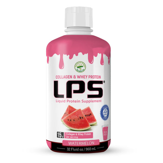 Nutritional Designs LPS liquid collagen and whey pour bottle for on-the-go protein