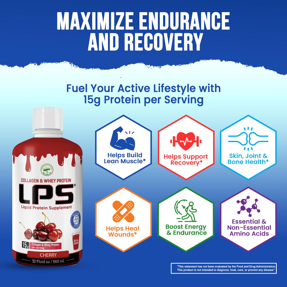 LPS liquid protein being poured to show quick absorption and convenience