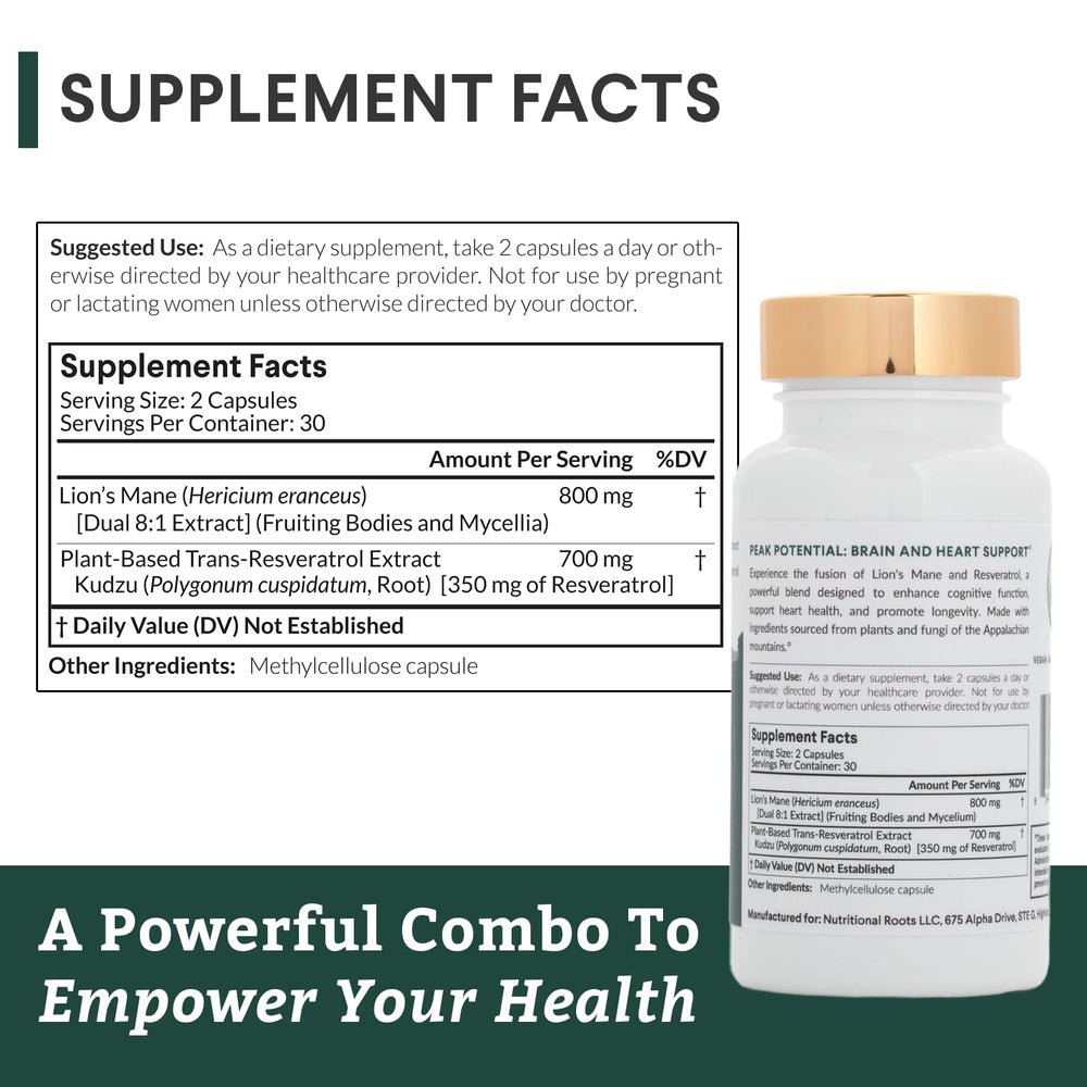 Nutritional Roots capsules ready for easy daily use.