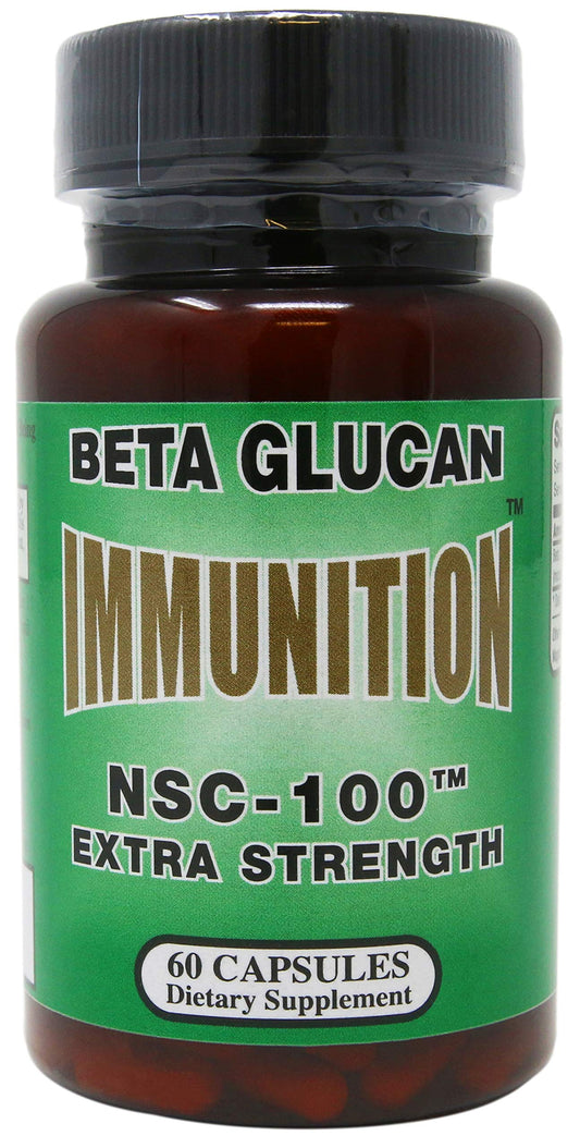 Nutritional Supply Corp Immunition NSC-100 bottle showing beta glucan for immune support