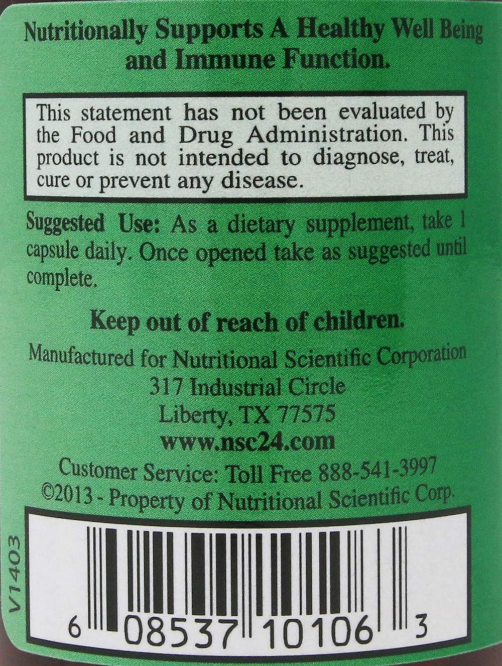 Nutritional Supply Corporation Immunition NSC 100 three-pack box showing easy stocking