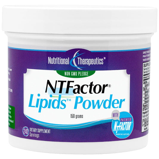 Nutritional Therapeutics NTFactor Lipids Powder jar highlighting cellular renewal and daily energy