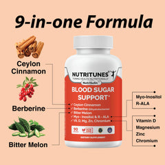 NutriSulin bottle back view with supplement facts for metabolic wellness