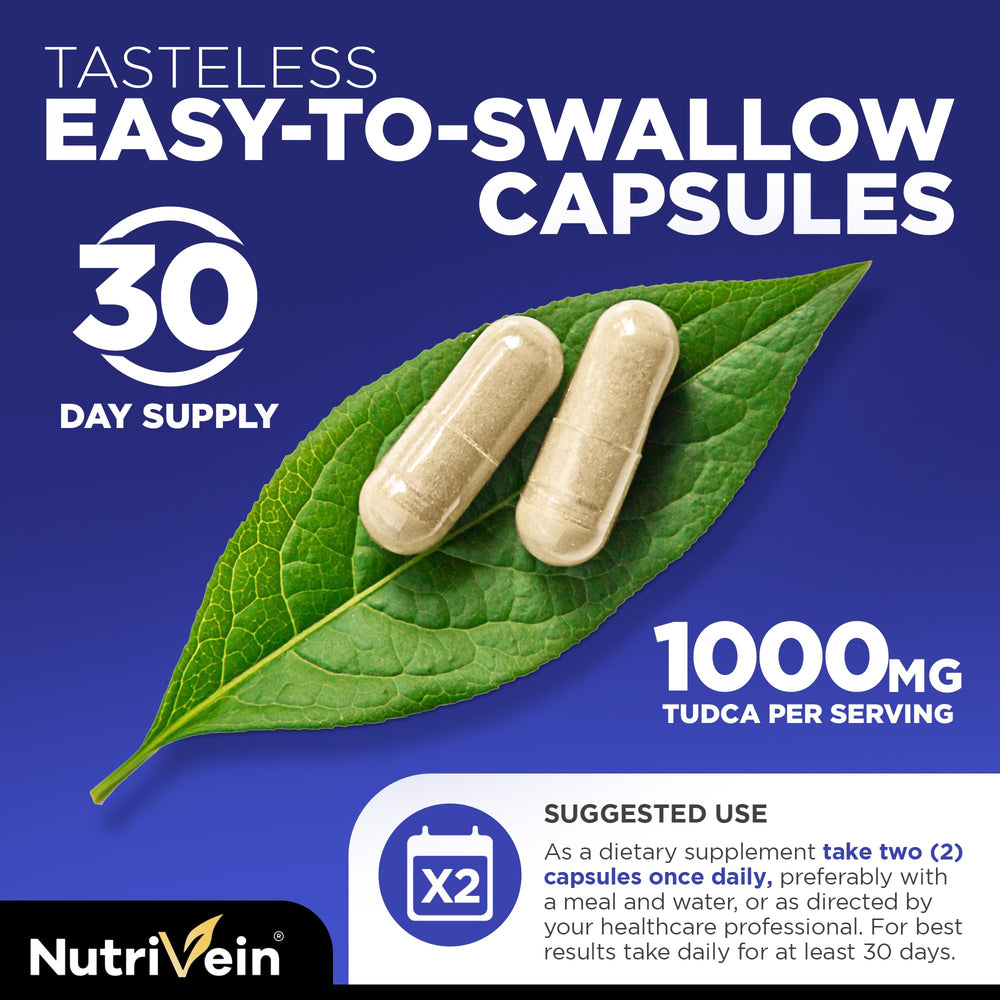 Nutrivein TUDCA+ label features Pterostilbene ingredient