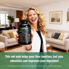 LIVORA capsules beside a glass of water for an easy daily wellness ritual.