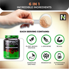 Nutrology Tripact packaging front view communicates clean, allergen-friendly nutrition.