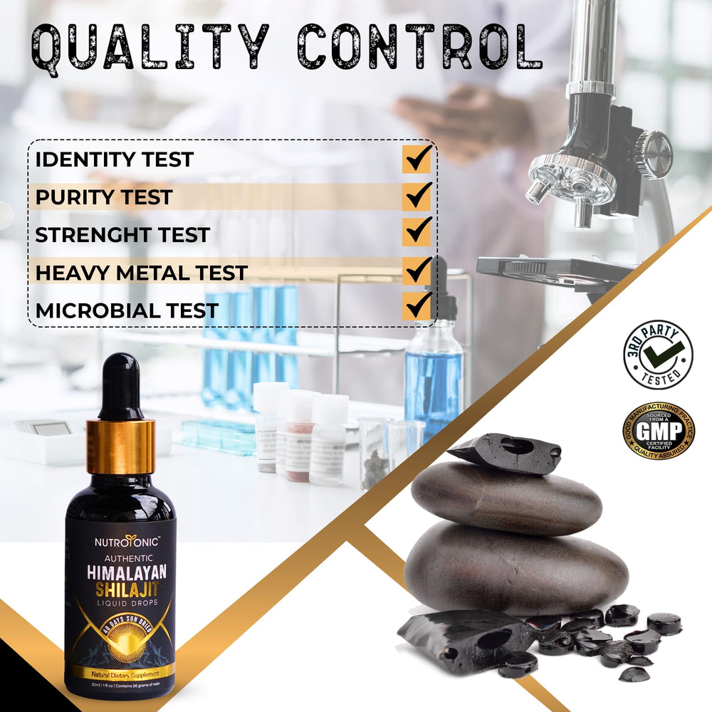 NutroTonic Shilajit Drops serving guide shown for easy use