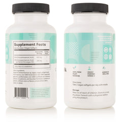 Nutru O-Mega-Zen3 softgels close-up showing carrageenan-free formula for easy swallowing.