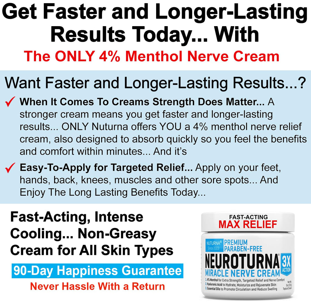 Nuturna cooling menthol action provides refreshing relief on the skin.