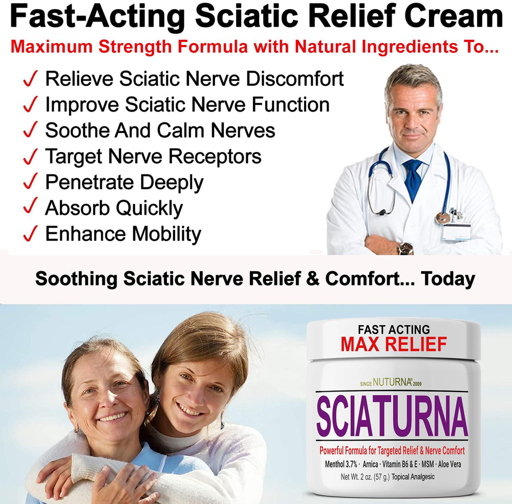 Nuturna Sciatica Nerve Cream bottle back showing directions for use