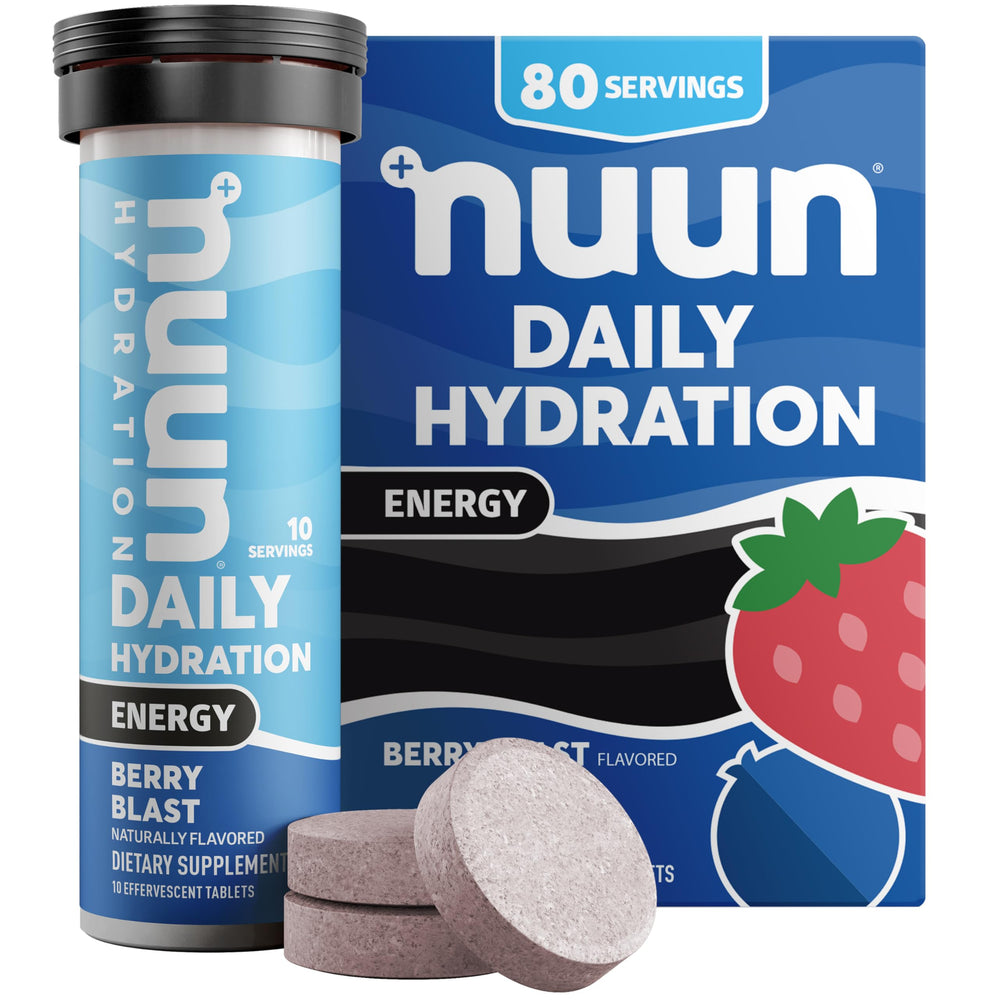 Nuun Energy Berry Blast tubes for convenient hydration on the go.