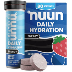 Nuun Energy Berry Blast tubes for convenient hydration on the go.