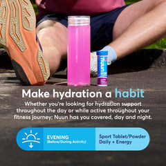 Nuun Sport dissolving in a glass to demonstrate easy hydration.