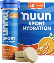 Nuun Sport Orange tablets dissolve quickly for refreshing workout hydration.