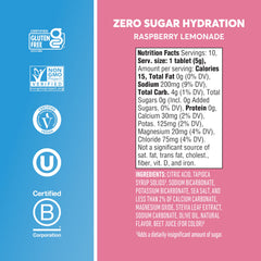 Nuun Raspberry Lemonade tablet dissolving in a glass of water for easy hydration