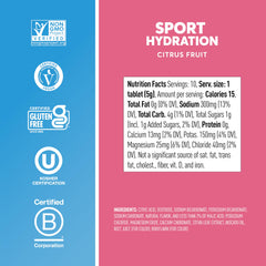 Nuun electrolyte tablets in gym bottle during a workout.