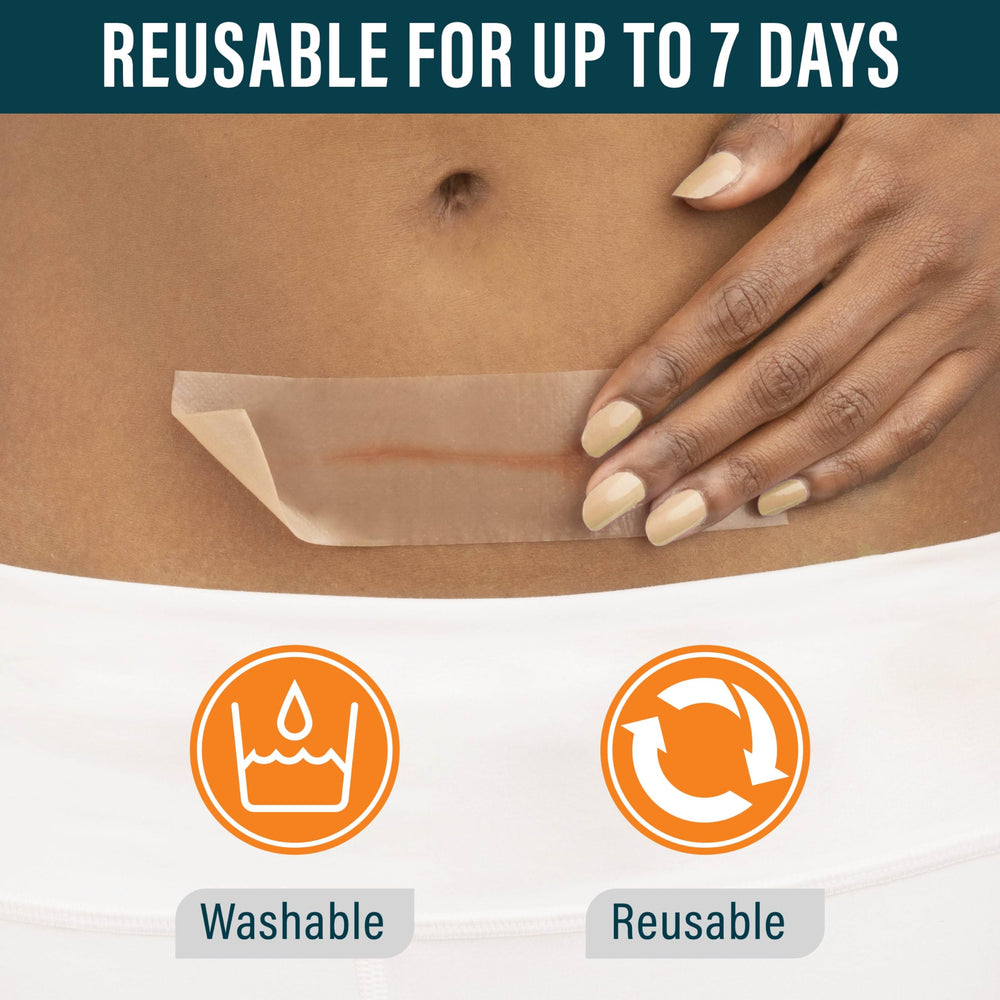 NUVADERMIS reusable scar tape pack shown for ongoing scar care