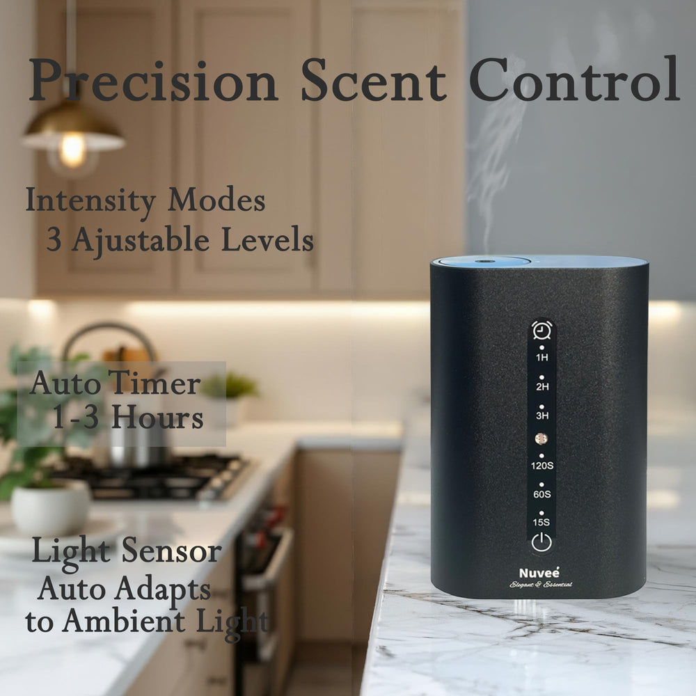 Nuveé app-control interface demonstrates remote scent customization for convenience