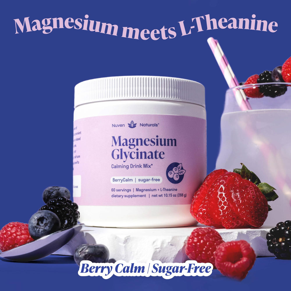 Nuven Naturals Magnesium Glycinate ingredients list — clean, gluten-free, non-GMO formula.