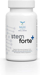 NuVi Global Stemforte Plus label detail emphasizes astragalus and beta glucan benefits.