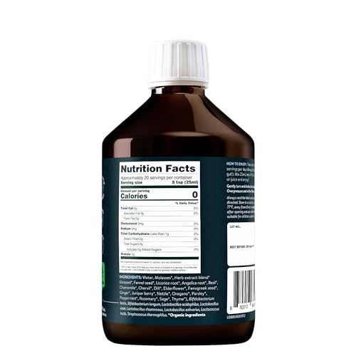 Close-up of Nuzest Inner Biome Blend label highlighting organic ingredients.