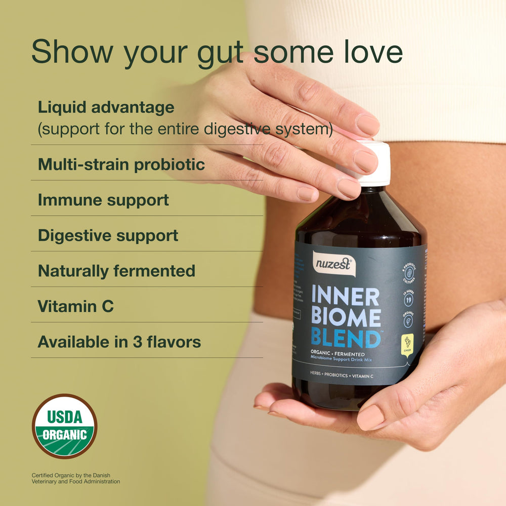 Nuzest Inner Biome Blend probiotic culture close-up reveals active microbial strains
