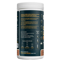 Nuzest pea protein powder scoop highlights convenient serving for workouts.