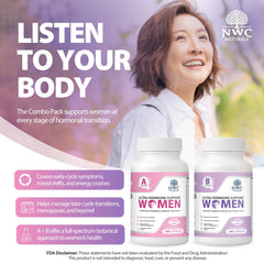 NWC Naturals Ultra-Hormone Support Combo bottle back shows ingredients and usage details