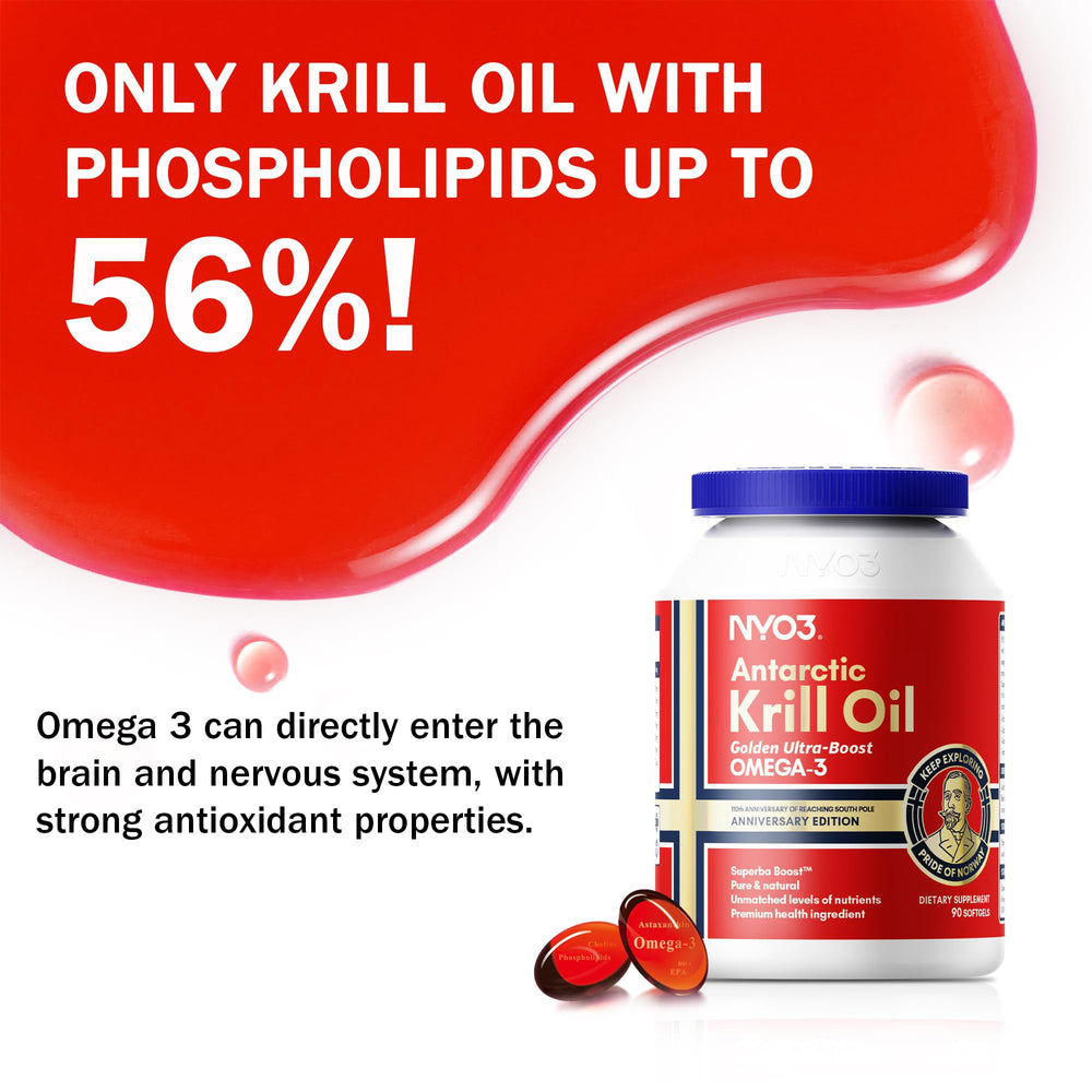 NYO3 Krill Oil graphic highlights choline addition