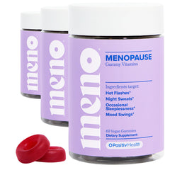 O Positiv MENO bottles in a 3-pack, convenient menopause support set.