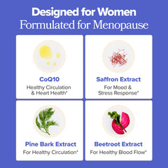 O Positiv MENO CoQ10 saffron ingredient highlights cardiovascular function