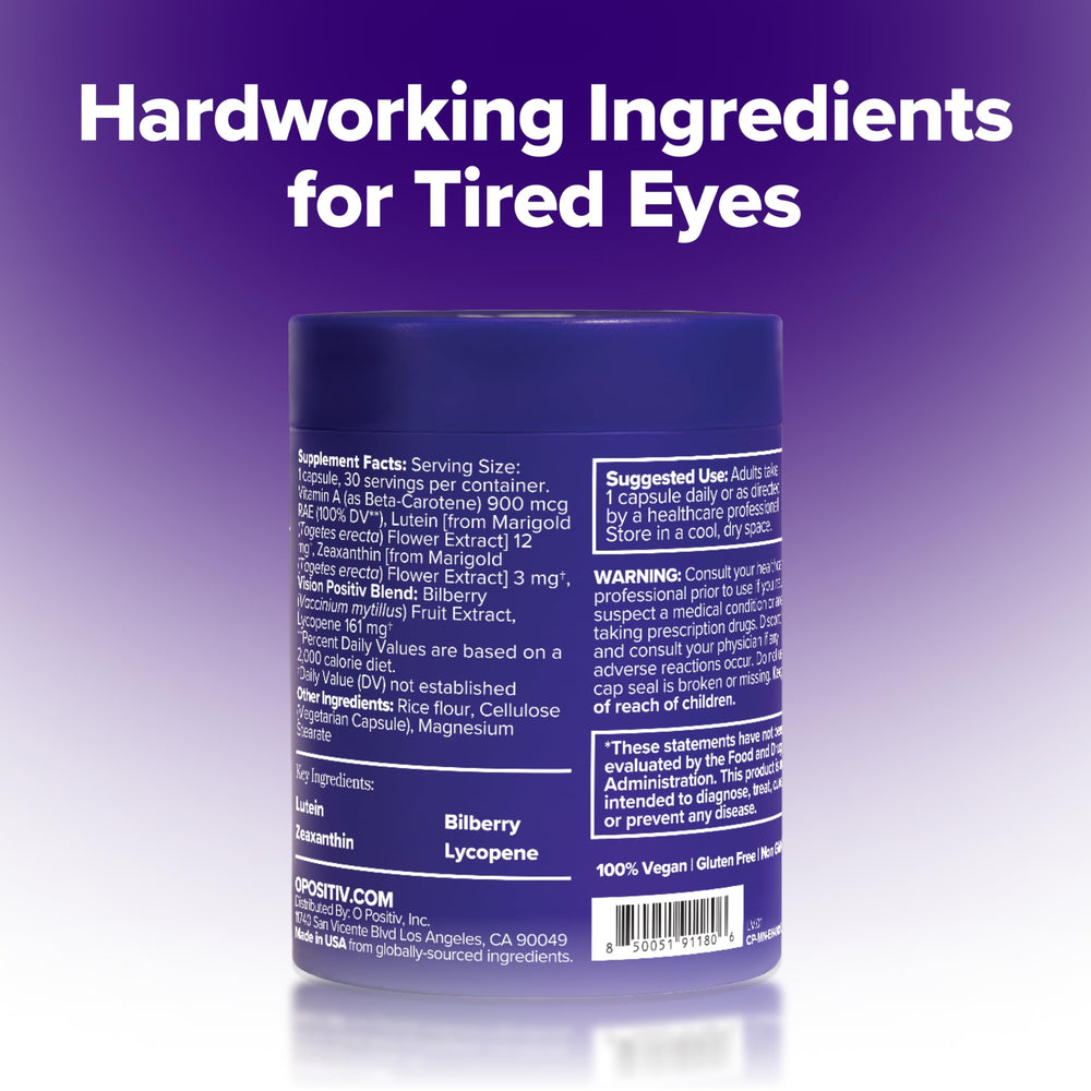 O Positiv MENO Eye Health daily dose image suggesting consistent eye care.