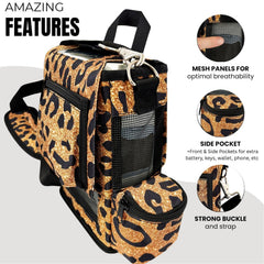 O2TOTES leopard print material is durable and easy to clean for daily use.