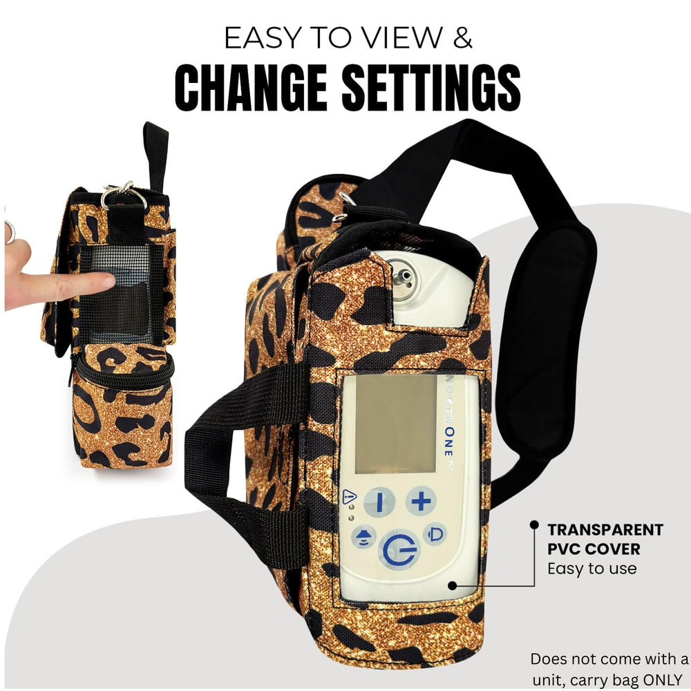 O2TOTES leopard print detail adds personality to your carry solution.