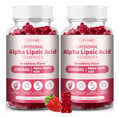 Oakevlp liposomal alpha lipoic acid gummies bottle pour for easy daily intake.