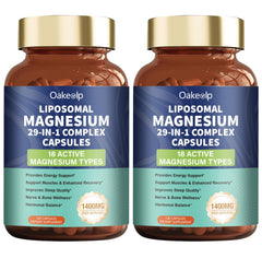 Oakevlp liposomal magnesium bottle shows gentle absorption and relaxation potential.