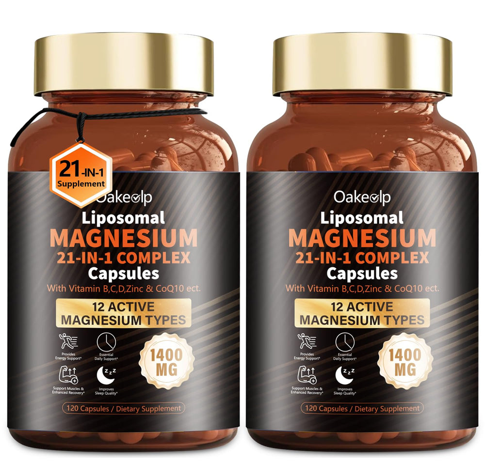 Oakevlp liposomal magnesium complex bottle showing high-potency minerals for daily wellness